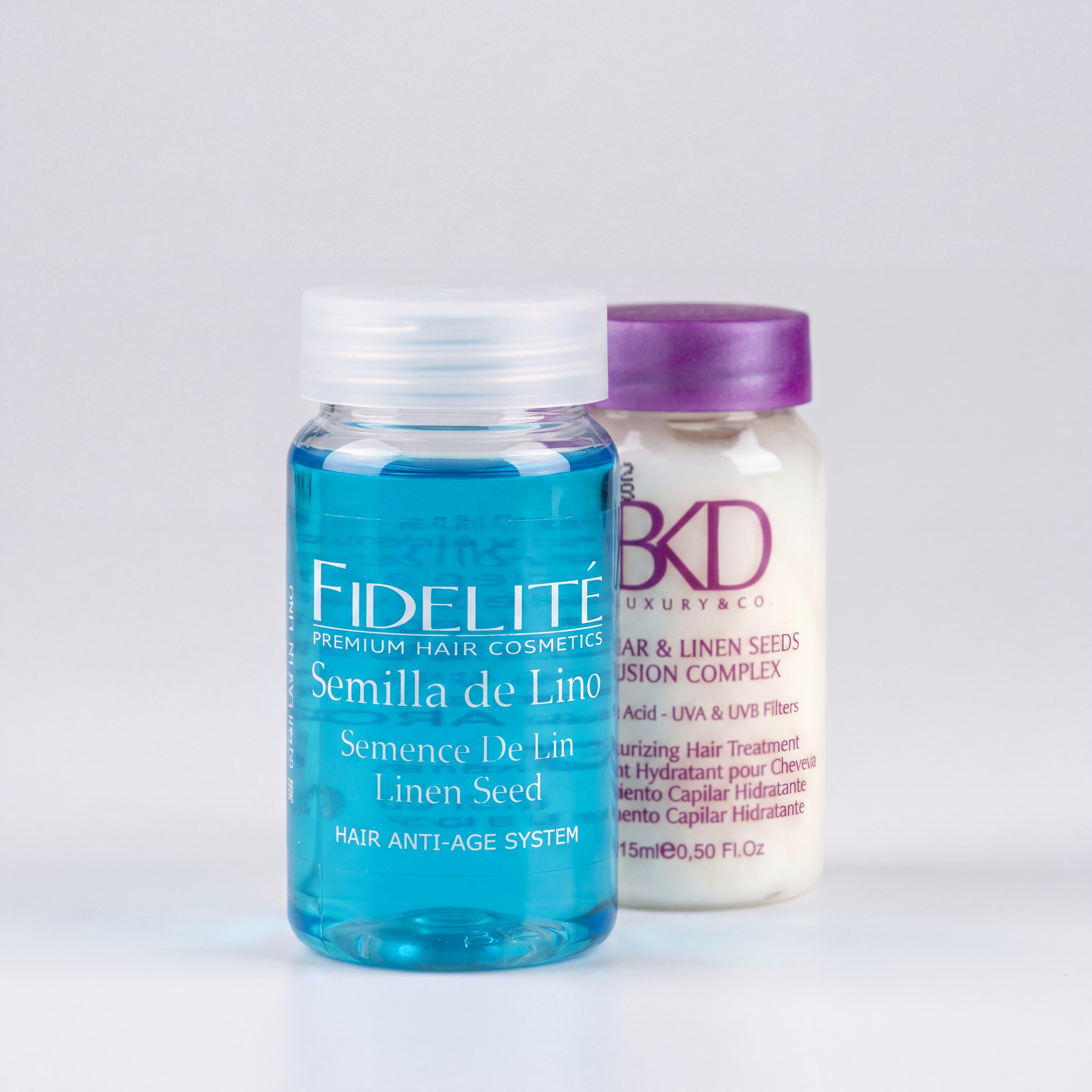 Fidelité Semilla de Lino y BKD Luxury & Co — ampollas capilareso